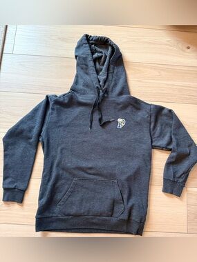 PINK Victoria’s Secret Floral Logo Hoodie XS Gray Pullover